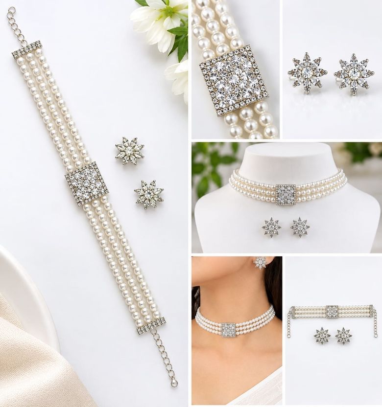 Joyguru Alloy Silver Jewel Set Pack of 1 - Image 2