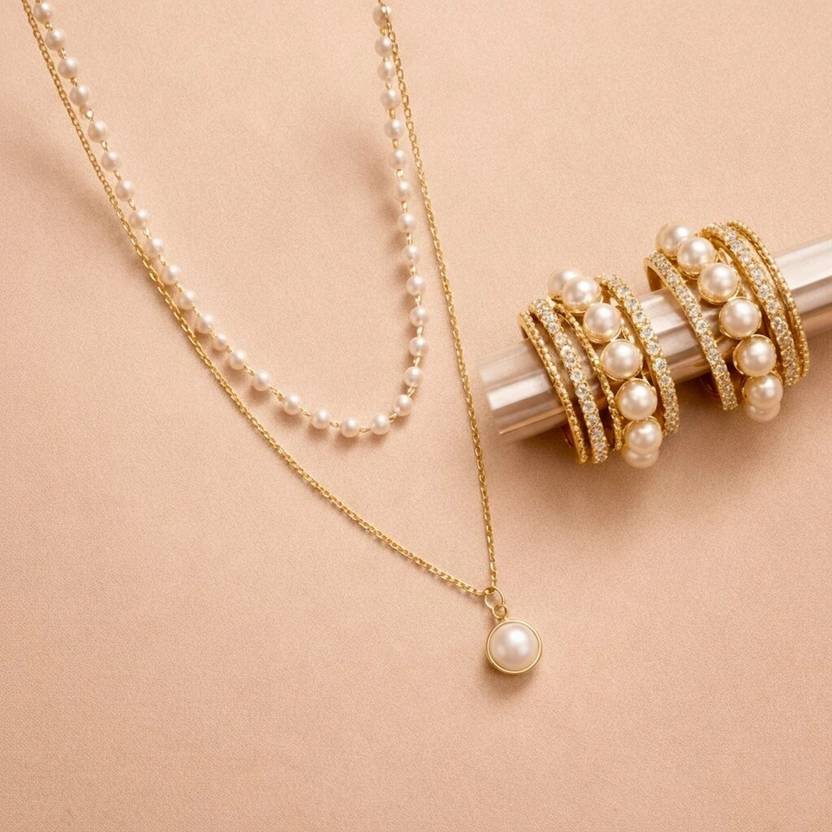 Zenzivo Alloy Brass Gold Jewel Set