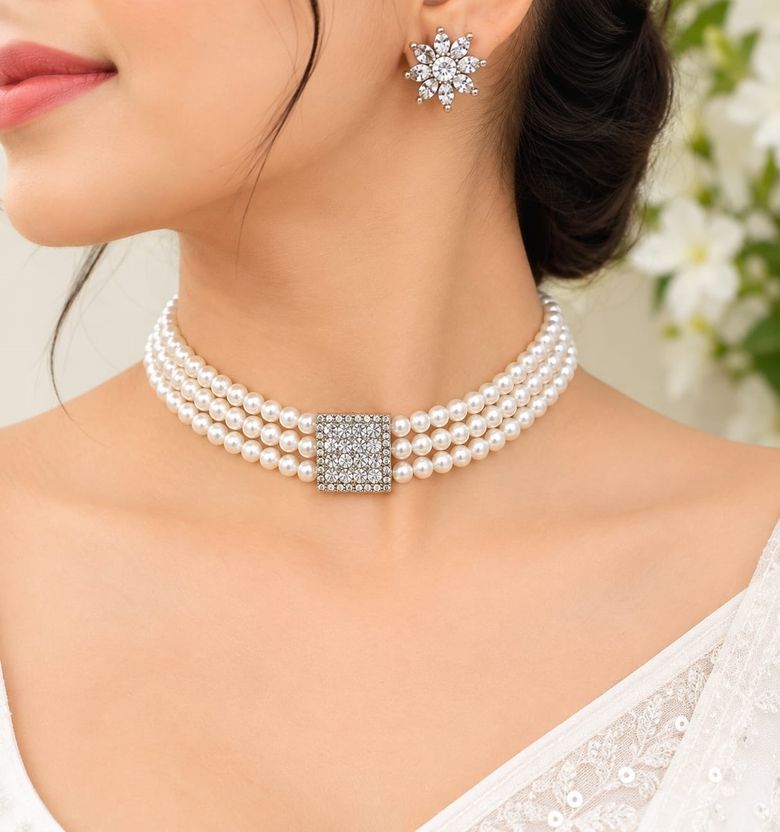 Joyguru Alloy Silver Jewel Set Pack of 1 - Image 1