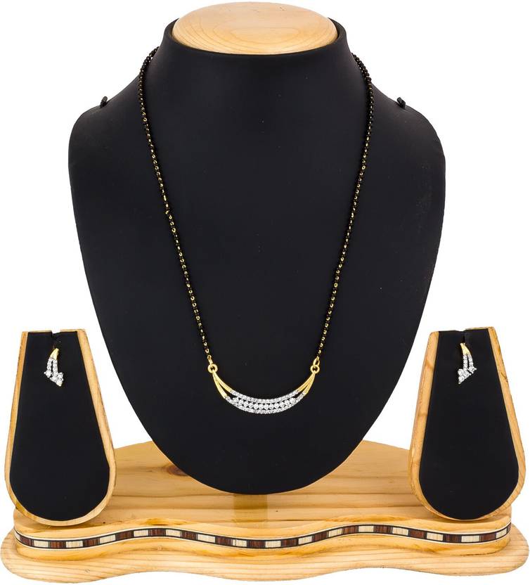 AADITA Alloy Gold-plated Black, Gold Jewel Set