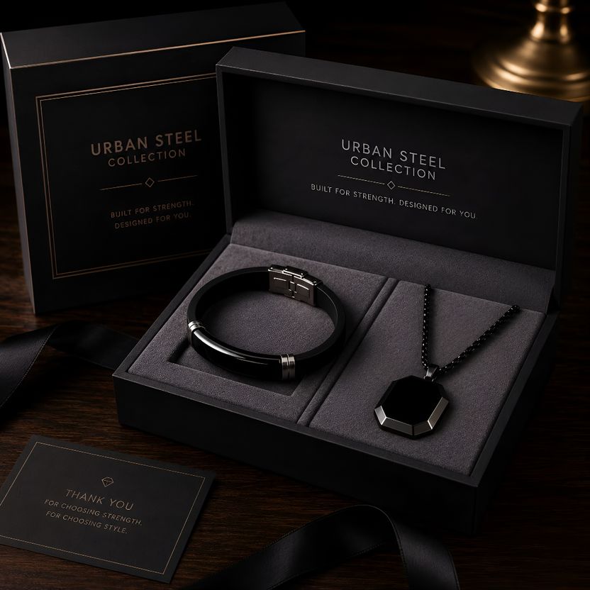AJPAYONRA Silver Black Jewel Set - Image 6