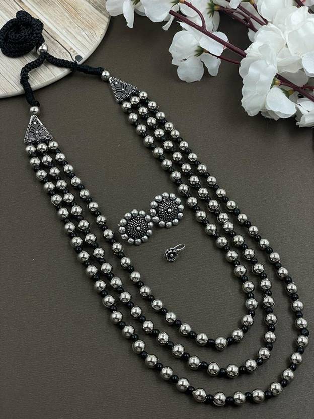 Naman Arts Brass Silver Jewellery Set