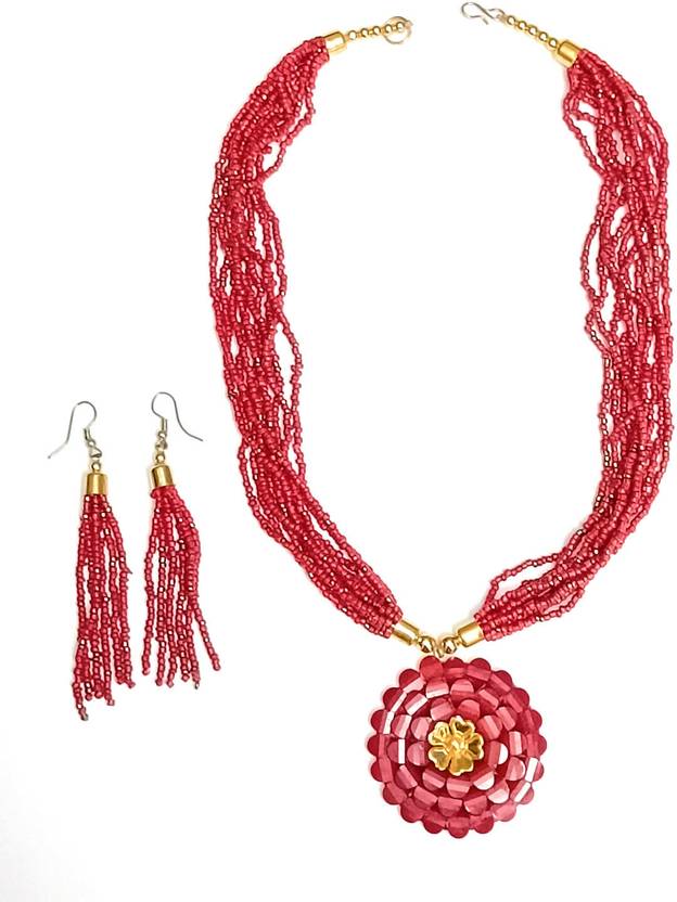 alysa Alloy Red Jewel Set