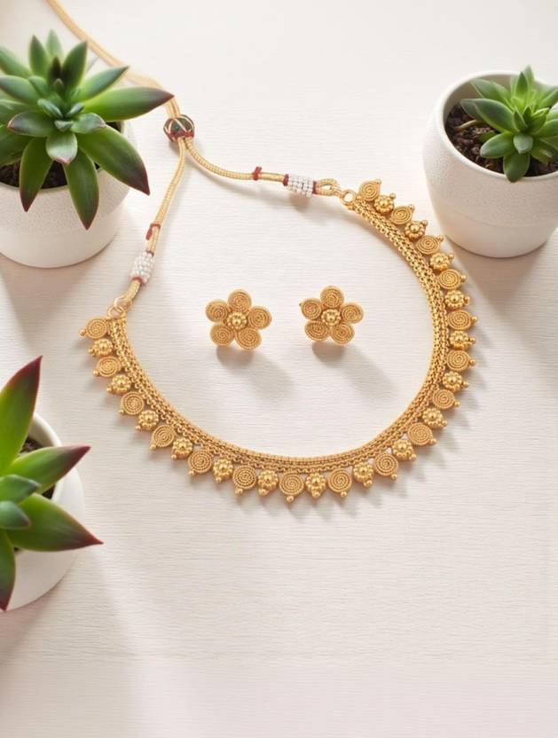 AARIYA Copper Gold-plated Gold Jewel Set