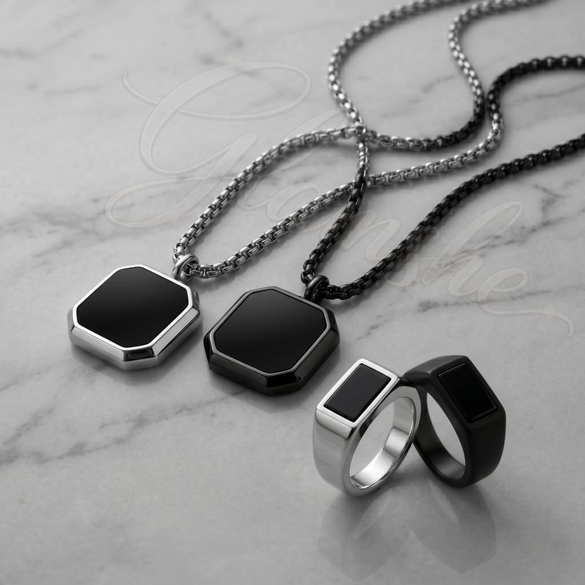 AJPAYONRA Silver Black Jewel Set - Image 5
