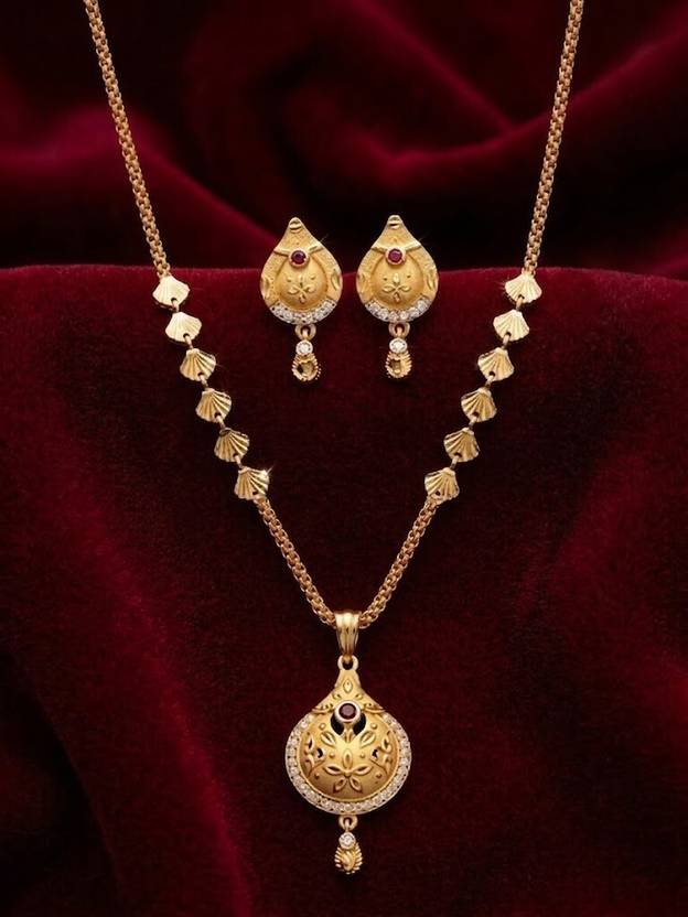 Goldenwish Brass Gold Jewellery Set