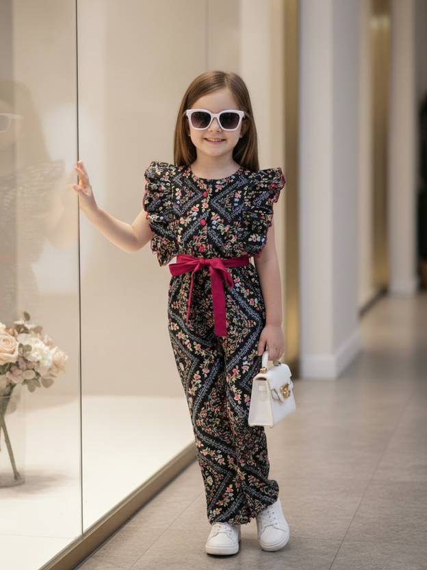 CUTIEKINS Printed Girls Jumpsuit