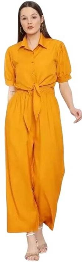 codetrot Solid Girls Jumpsuit