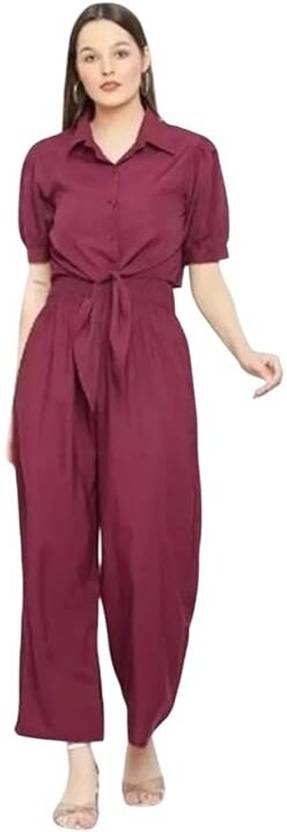 codetrot Solid Girls Jumpsuit