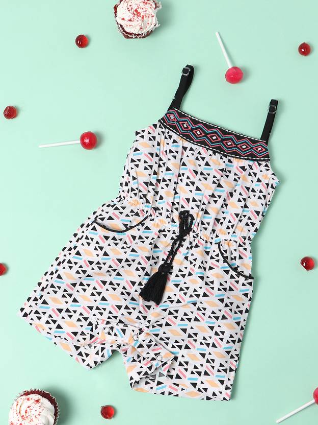 NautiNati Geometric Print Baby Girls Jumpsuit