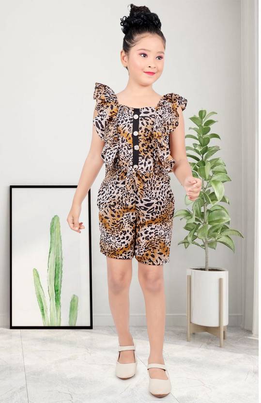anaya dresses Animal Print Girls Jumpsuit