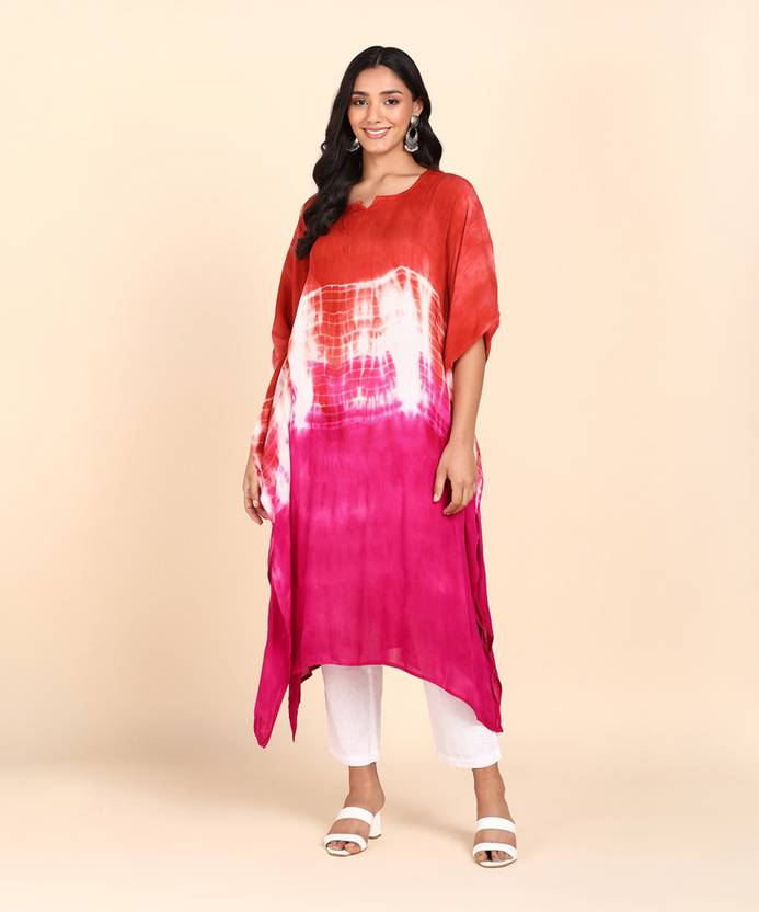 PinkTribe Printed Rayon Women Kaftan
