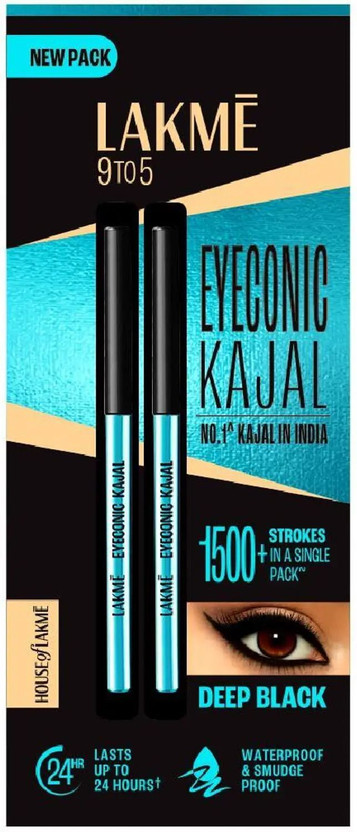 Lakmé 100% Original 9 to 5 Eyeconic Kajal Twin Pack, lasts upto