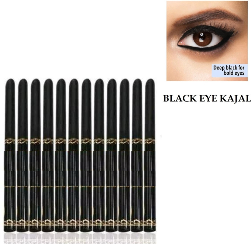 BLUST&FAMME kajal long lasting and waterproof kajal set of 12pc