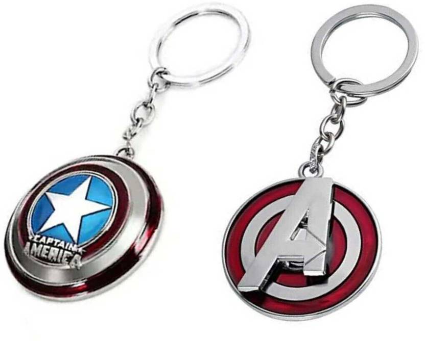 Radiant Crafts May New_Combo Of Captain America Marvel Avengers Rotating Shield Key Chain