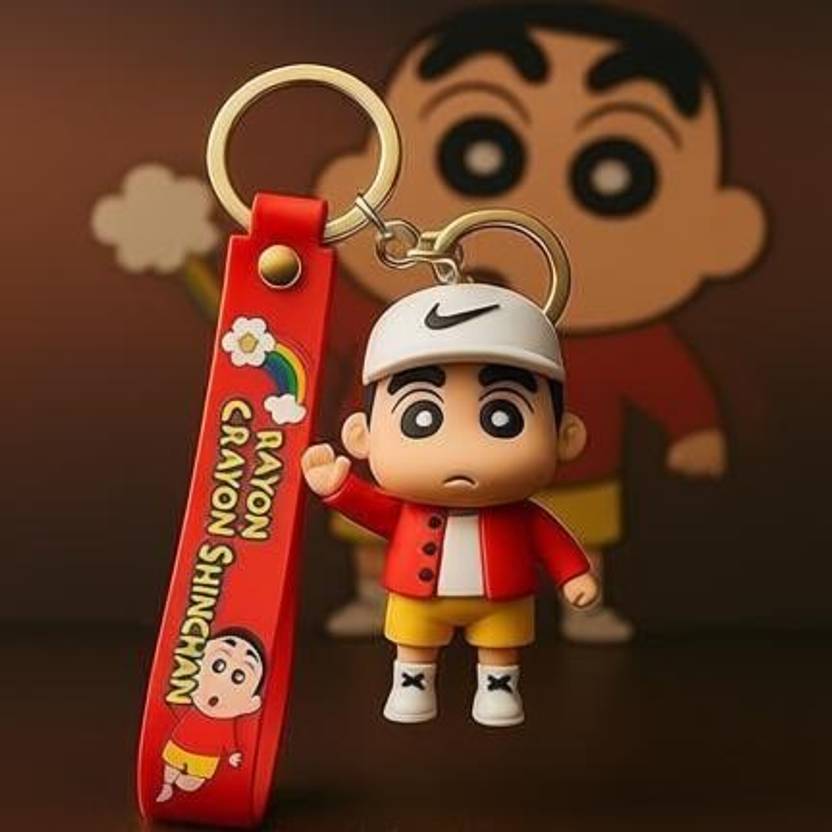 World Gift Mart Shinchan Keychain with Premium PVC Strap| Stylish Bag Charm for Shinchan Fans Key Chain