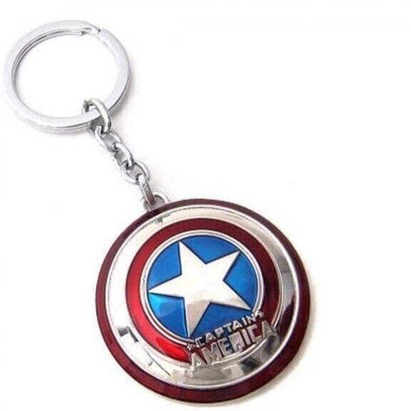 Radiant Crafts May Modern Combo Of Captain America Marvel Avengers Rotating Shield Key Chain