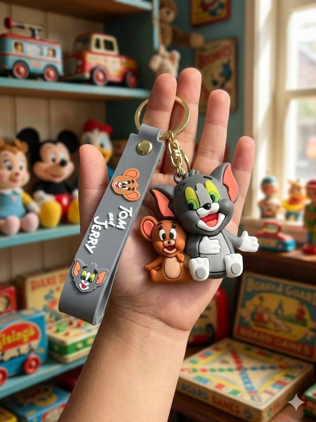 Trendloom TOM AND JERRY 3D KEYCHAIN FOR BAG, PURSE, BIKE CAR AND KIDS Key Chain