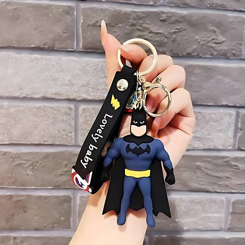 Kidskaari Cute 3D Keychain, Keyring | Travel Essential | Strap & Bag Hook (Super hero) Key Chain