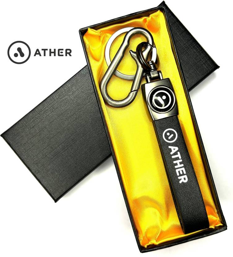 Radiant Crafts May Ather Electric Bike Brass Metal Leather Belt keychain Key Chain