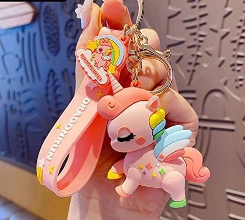 ARKONNECT Rubber Big Cute Unicorn Keychain| Key Chain And Bag Hanging Key Chain
