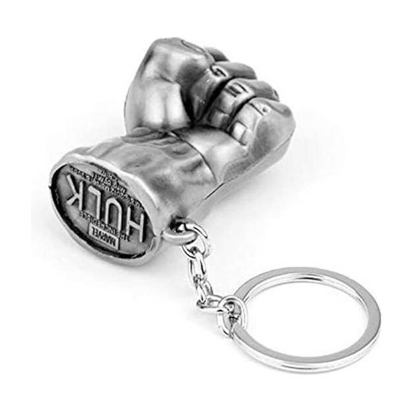 vien Avengers Super Hero Hulk Hand Fist Punch Silver Key Chain Ring For Fans Key Chain