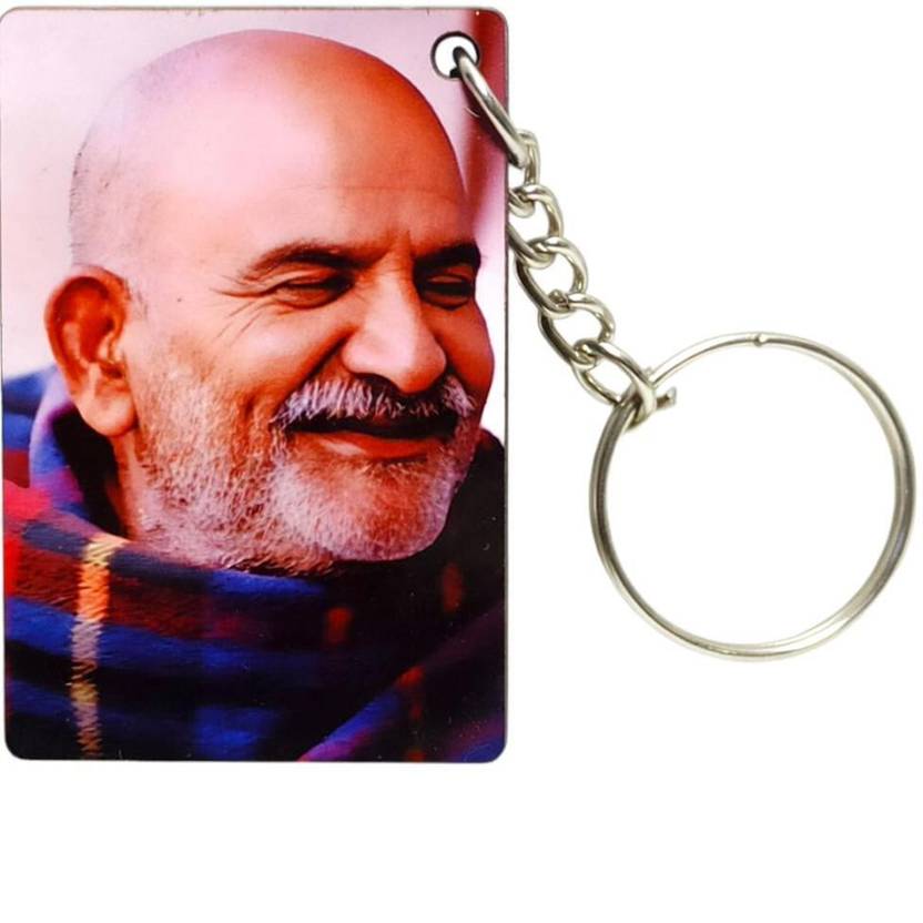 ALDOMIN Neem Karoli (Karori) Baba Pine Wood Keychain 05 Key Chain