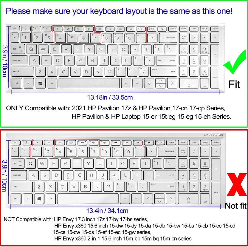 Saco Silicone Keyboard Cover for HP 15 - Image 2