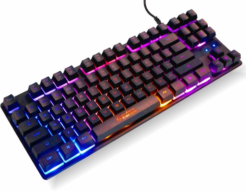 RPM Euro Games Gaming Keyboard With 87 Keys & RGB Backlit With Suspension Keys Wired USB