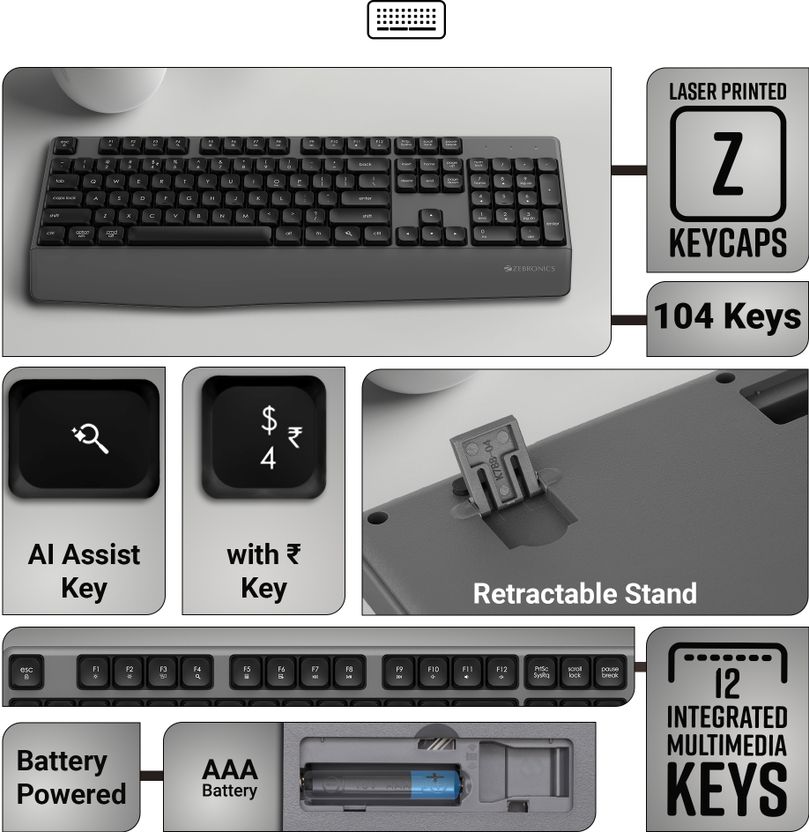 ZEBRONICS Companion 202 Wireless Keyboard - Image 4