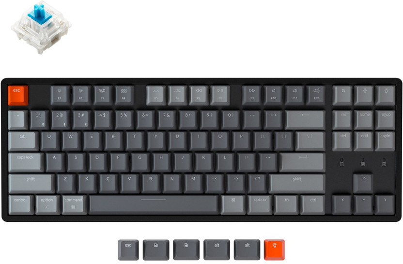 Keychron K8 Wireless Mechanical Keyboard | Multi-device Keyboard Bluetooth, Wired USB, Wireless Tenkeyless Laptop Keyboard Compatible with Desktop, La