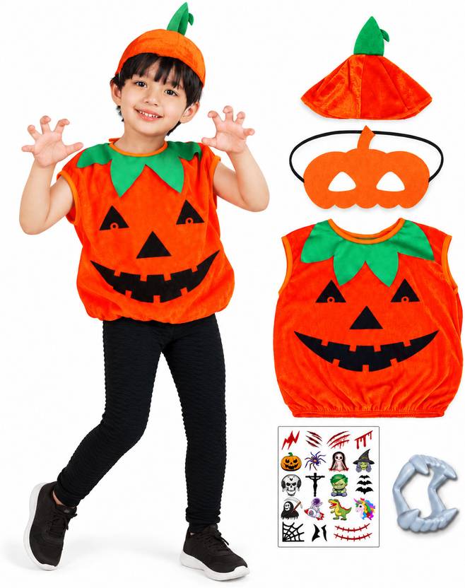 Aavashyak Pumpkin Costume For Kids | Pumpkin Dress For Boys & Girls Cute Halloween Dress Kids Costume Wear