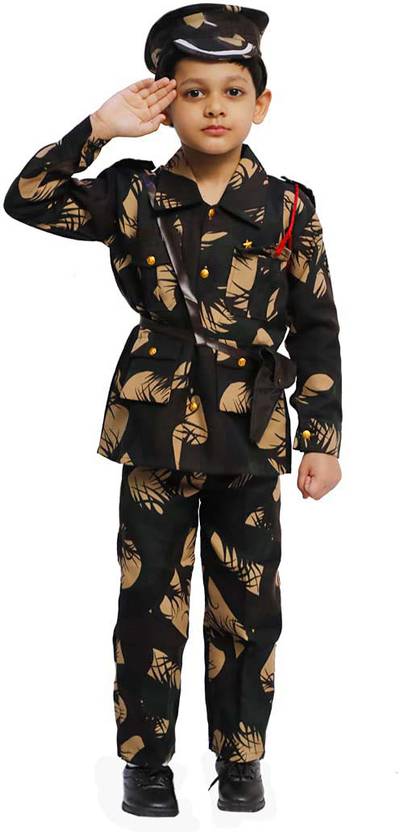 ITSMYCOSTUME Army Costume Dress For Kids Boys 6-12 Months Professional Fancy dress Costume Kids Costume Wear