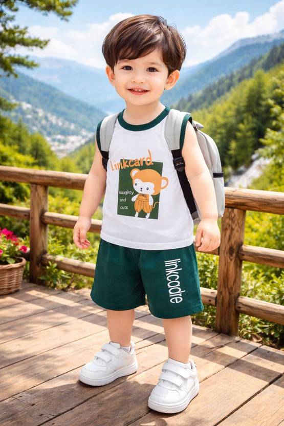 ISANAFASHION Boys & Girls Casual Top Shorts