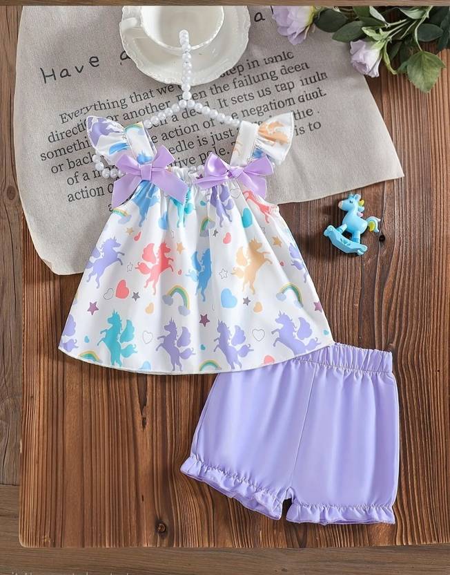 AKBROTHERS Baby Girls Party(Festive) Top Shorts