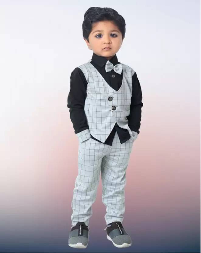 BHOOLKU Baby Boys & Baby Girls Party(Festive) Shirt Trouser, Waistcoat