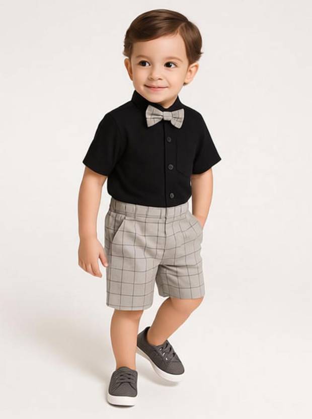 Bleckz Someak Baby Boys & Baby Girls Party(Festive) Shirt Shorts