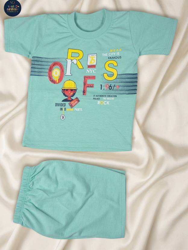 Colourvastraa Baby Boys & Baby Girls Casual T-shirt Shorts