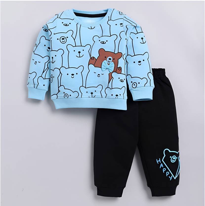 saffronn Baby Boys & Baby Girls Party(Festive) T-shirt Track Pants