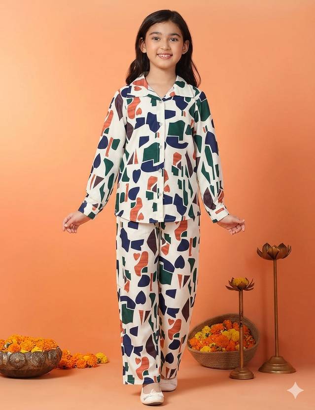 LAXNEEP Girls Party(Festive) Shirt Pant