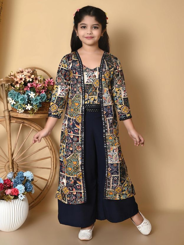 SPAMitude Girls Party Top Pant Jacket Navy Blue - Image 2