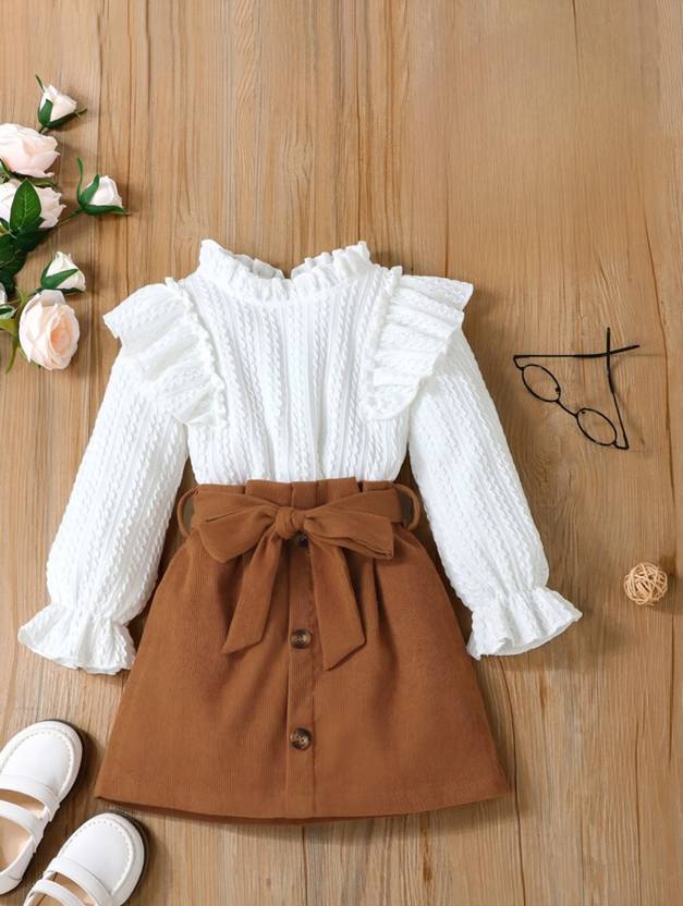 HSM FASHION Girls Party(Festive) Top Skirt (RUST)