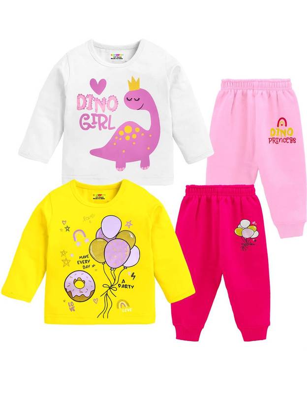 Kuchipoo Baby Girls Casual T-shirt Track Pants