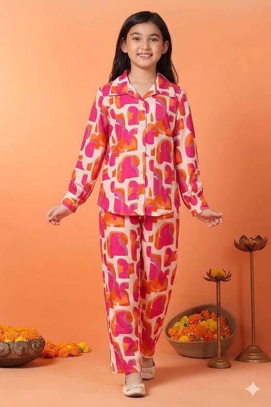 LAXNEEP Girls Party(Festive) Shirt Pant