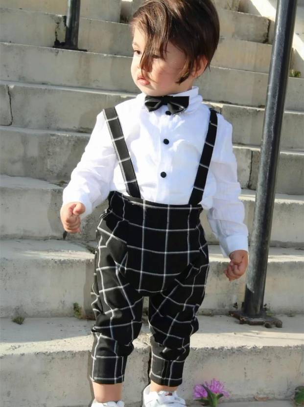 Belliza Baby Boys & Baby Girls Party(Festive) Shirt Dungaree, Bow Tie