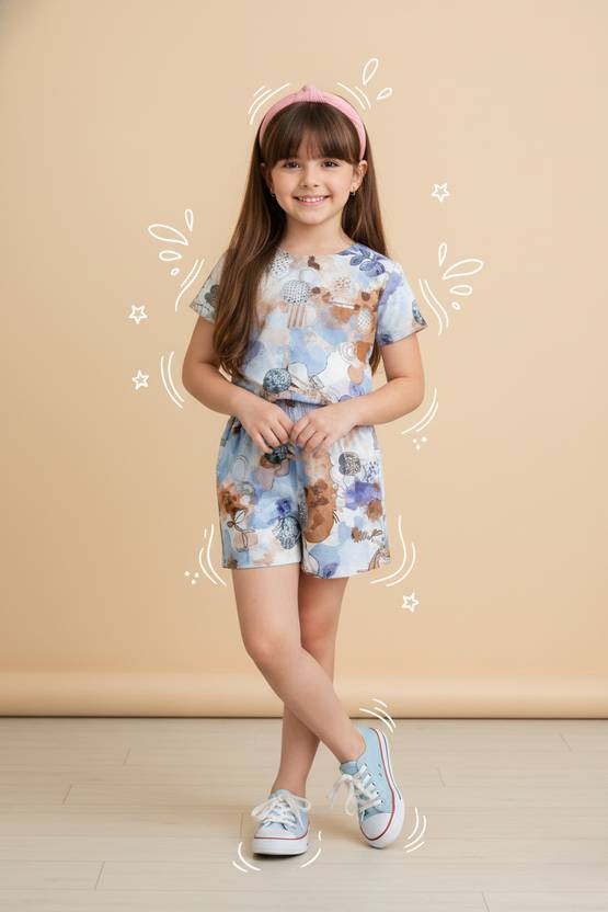 BrisaEnterprise Girls Casual Top Shorts