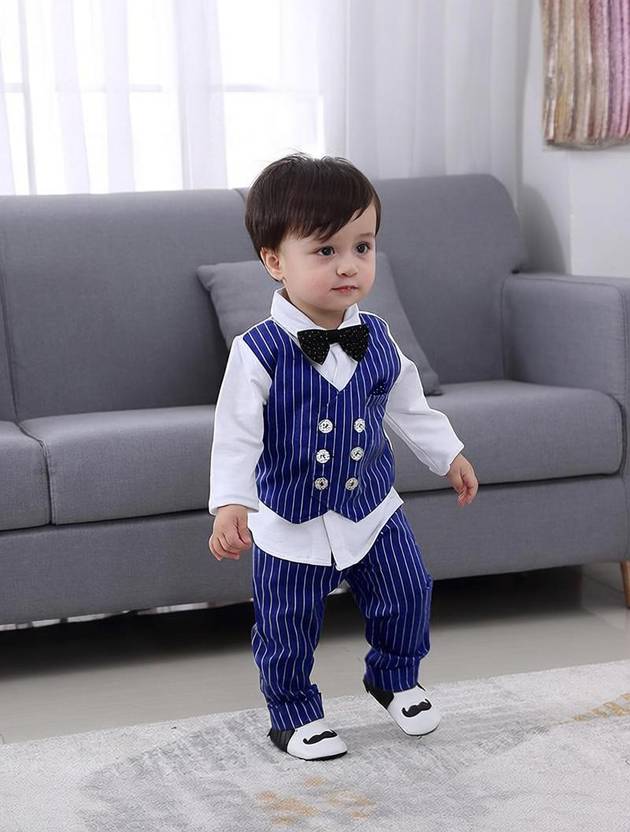 Belliza Baby Boys & Baby Girls Party(Festive) Shirt Pant, Bow Tie, Waistcoat