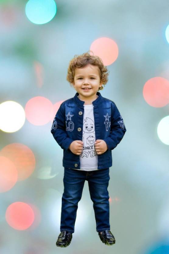 AnishkaFashion Boys Party(Festive) T-shirt Jacket, Jeans