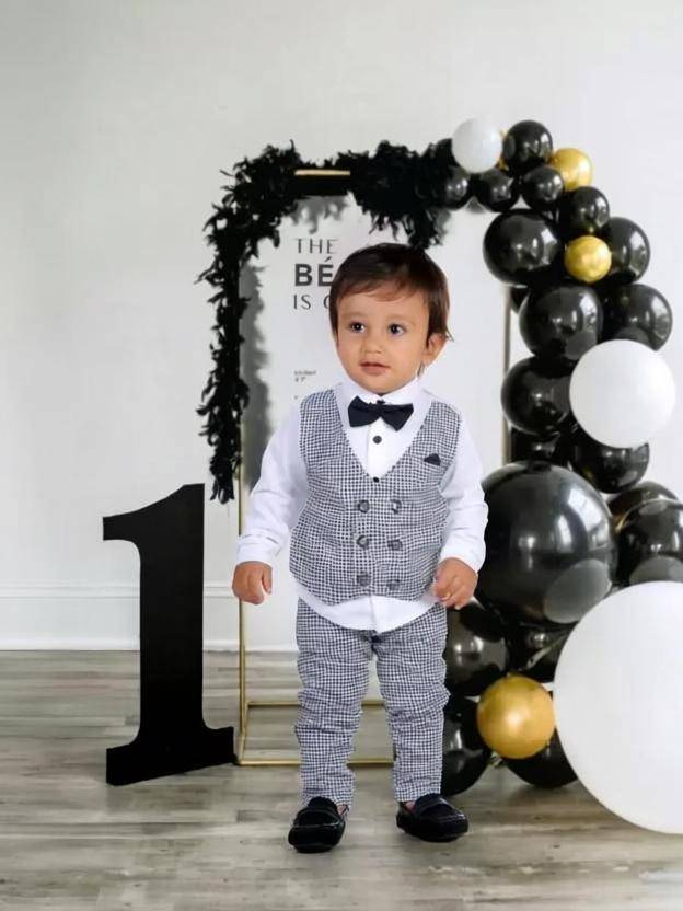 Belliza Baby Boys & Baby Girls Party(Festive) Shirt Pant, Bow Tie, Waistcoat