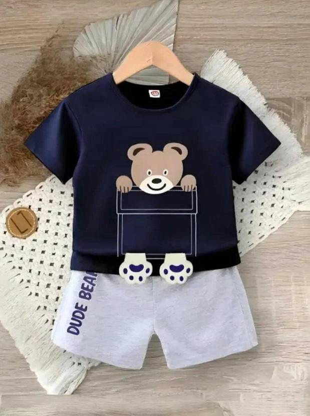 AJ TEXT Baby Boys & Baby Girls Casual T-shirt Shorts